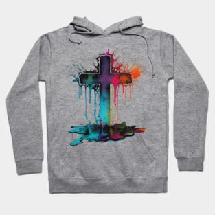 Cross Ink Dropped in Water Style Hoodie